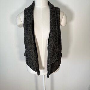 Free People Tweed Vest Grey Y2K Academia Pirate S